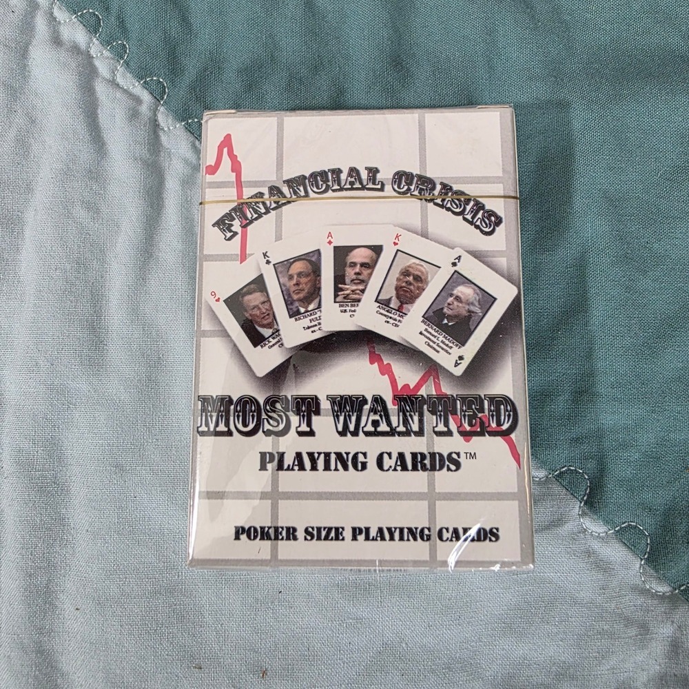 International Widget Financial Crisis Most Wanted Playing Cards Poker Size White